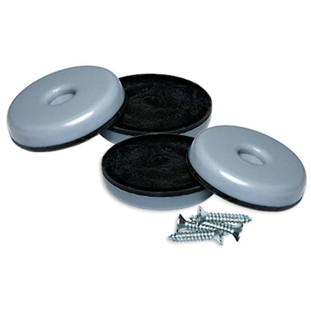 Richelieu 1.5 in. TruGuard Round Sliders with Screws, Gray Blue , 4PK 235693